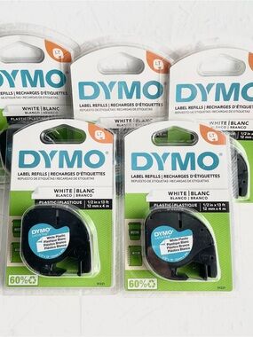 Dymo LetraTag Black Cartridge with White Label Tape